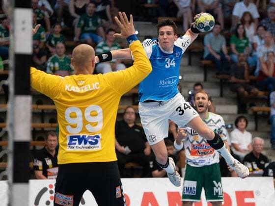 34 Jakub Sterab (TSV Bayer Dormagen), Frisch Auf Goeppingen vs. TSV Bayer Dormagen, DHB Pokal, Handball, Herren, 18.08.2019 Frisch Auf Goeppingen vs. TSV Bayer Dormagen, DHB Pokal, Handball, Herren, 18.08.2019 Goeppingen Copyright: xEIBNER Michael_Schmidtx EP_MST