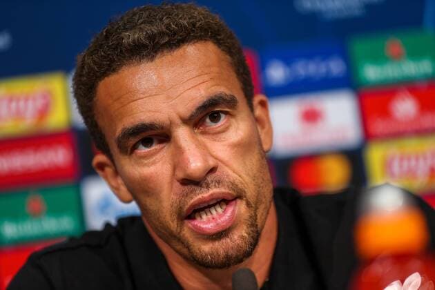 SOCCER - CL, qualification, LASK vs Bruegge LINZ,AUSTRIA,19.AUG.19 - SOCCER - UEFA Champions League, qualification, LASK vs FC Bruegge, preview, press conference, PK, Pressekonferenz LASK. Image shows head coach Valerien Ismael (LASK). GEPAxpictures xPhilippxBrem