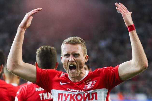 Bilder des Jahres 2019, Sport 08 August Sport Bilder des Tages MOSCOW, RUSSIA - AUGUST 19, 2019: Spartak Moscow s Andre Schurrle celebrates a goal in a 2019 2020 Russian Premier League Round 6 football match between Spartak Moscow and CSKA Moscow at Otkritie Arena. Sergei Savostyanov TASS  TS0B7067