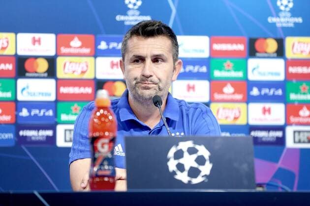 PXL_GNK Dinamo press conference, PK, Pressekonferenz 20.08.2019., Zagreb, Croatia - Arijan Ademi of GNK Dinamo and GNK Dinamo s coach Nenad Bjelica held a press conference ahead of UEFA Champions League play off, 1st leg against Rosenborg BK. Nenad Bjelica.  SanjinxStrukic PIXSELL