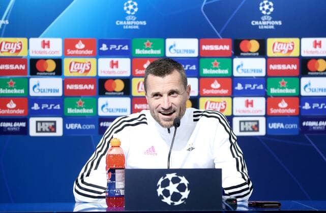 190820_PXL_Rosenborg BK press conference, PK, Pressekonferenz 20.08.2019., Zagreb, Croatia - Mike Lindemann Jensen of Rosenborg BK and Rosenborg s coach Eirik Horneland held a press conference ahead of UEFA Champions League play off, 1st leg against GNK Dinamo. Rosenborg s coach Eirik Horneland.  SanjinxStrukic PIXSELL