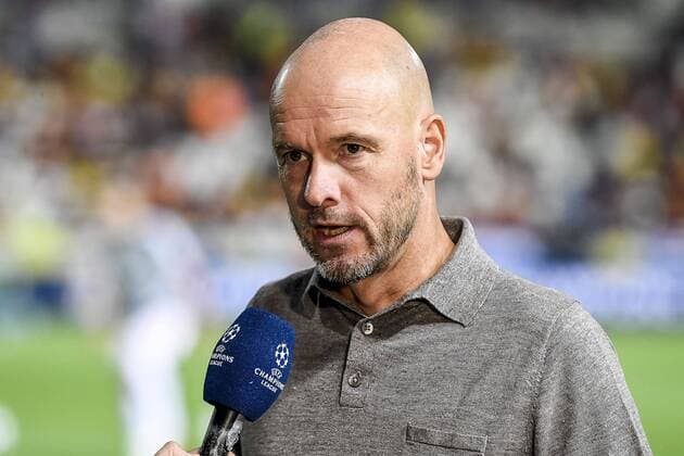 NICOSIA , 20-08-2019 , GSP Stadium , Champions League playoff, season 2019-2020 , Ajax coach Erik ten Hag giving interview during the match APOEL Nicosia - Ajax APOEL Nicosia - Ajax  x4149495x Copyright: