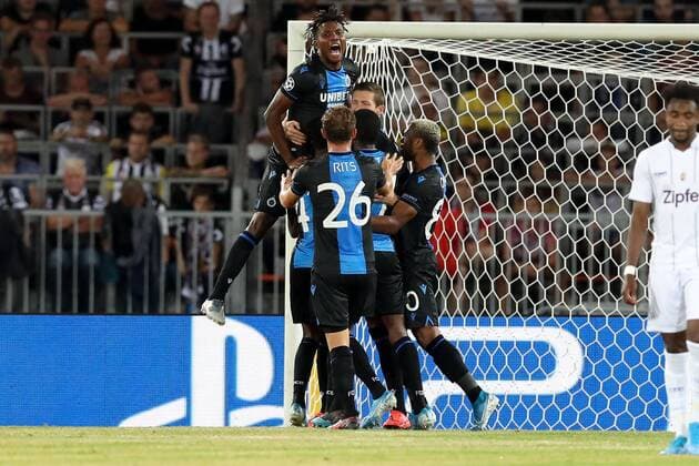 Sport Bilder der Tages Club s Hans Vanaken celebrates with teammates after scoring during the match of Belgian soccer team Club Brugge KV against Austrian team LASK Linz in the first leg of the play-offs for the UEFA Champions League, in Linz, Austria, Tuesday 20 August 2019. BRUNOxFAHY  x05646262x