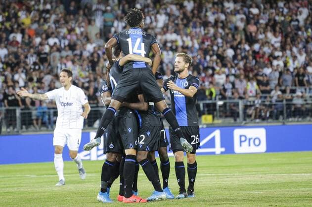 SOCCER - CL, play off, LASK vs Bruegge LINZ,AUSTRIA,20.AUG.19 - SOCCER - UEFA Champions League, play off, LASK vs FC Bruegge. Image shows the rejoicing of Bruegge. GEPAxpictures xJasminxWalter