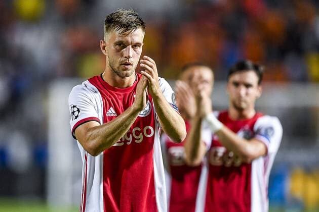 NICOSIA , 20-08-2019 , GSP Stadium , Champions League playoff, season 2019-2020 , Ajax player Joel Veltman disappointment during the match APOEL Nicosia - Ajax APOEL Nicosia - Ajax  x4149980x Copyright: