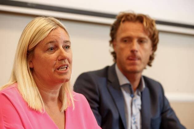 Ilse Van Parys and Dick Norman pictured during a press conference, PK, Pressekonferenz on the upcoming European Open ATP, Tennis Herren Antwerp tennis tournament, Wednesday 21 August 2019 in Antwerp. This year s edition of the tournament is taking place from 14 to 20 October. NICOLASxMAETERLINCK  x05646462x