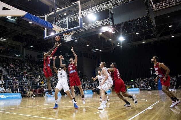 2st August 2019; Quay Centre, Sydney, Australia; International Basketball, Canada versus New Zealand Tall Blacks; Oshae Brissett of Canada catches a rebound - Editorial Use Only.  ActionPlus12161587 NigelxOwen