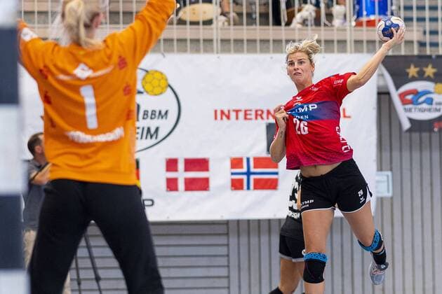 Schwieberdingen, Deutschland 21. August 2019 Testspiel - 19 20 - SG BBM Bietigheim vs. VfL Tigers Waiblingen v.li. Mandy Hoogenboom (Waiblingen), Angela Malestein (Bietigheim) Schwieberdingen Baden-Württemberg Deutschland
