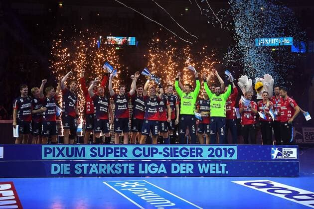 Handball Pixum Super Cup 2019 SG Flensburg-Handewitt - THW Kiel am 21.08.2019 im ISS Dome in Düsseldorf Pixum Super Cup-Sieger 2019: SG Flensburg-Handewitt