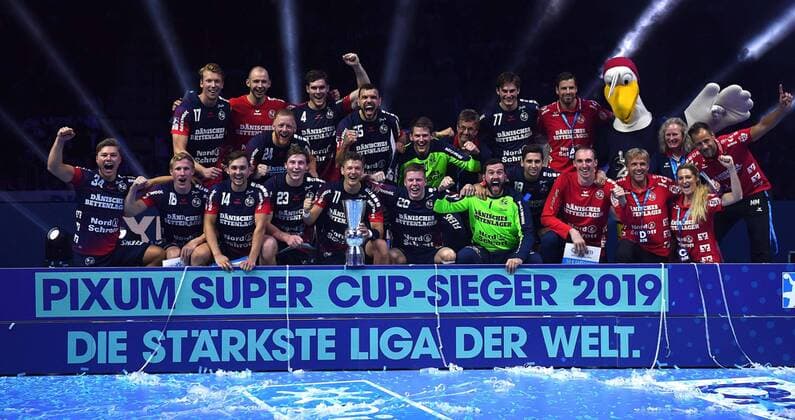 Handball Pixum Super Cup 2019 SG Flensburg-Handewitt - THW Kiel am 21.08.2019 im ISS Dome in Düsseldorf Pixum Super Cup-Sieger 2019: SG Flensburg-Handewitt