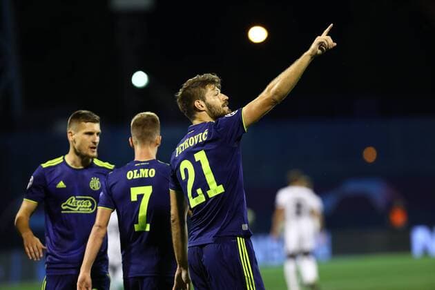 Zagreb, 21 08 2019 - Stadion Maksimir, Play-offs, 1st leg. GNK Dinamo (blue) - Rosenborg BK (white) Bruno Petkovic (21) 