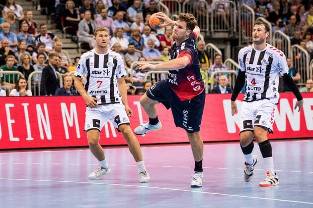 Pixum Super Cup 2019, SG Flensburg-Handewitt - THW Kiel, 21.08.2019 Johannes Golla ( 4, SC Flensburg-Handewitt), Pixum Super Cup 2019, SG Flensburg-Handewitt - THW Kiel, ISS Dome, Duesseldorf Copyright: xBEAUTIFULxSPORTS Wunderlx