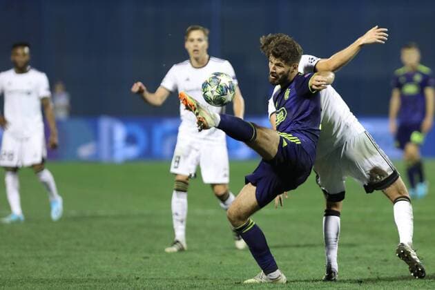 Zagreb, 21 08 2019 - Stadion Maksimir, Play-offs, 1st leg. GNK Dinamo (blue) - Rosenborg BK (white) 2:0 Bruno Petkovic (21) 
