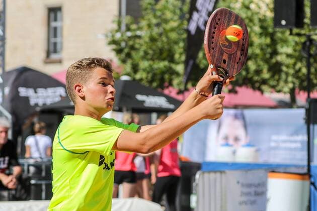 Jann LAZDINS, Beach Tennis, Deutsche Meisterschaften und ITF Beach Tennis Saarlouis 2019, Kleiner Markt in Saarlouis, 23.08.2019,