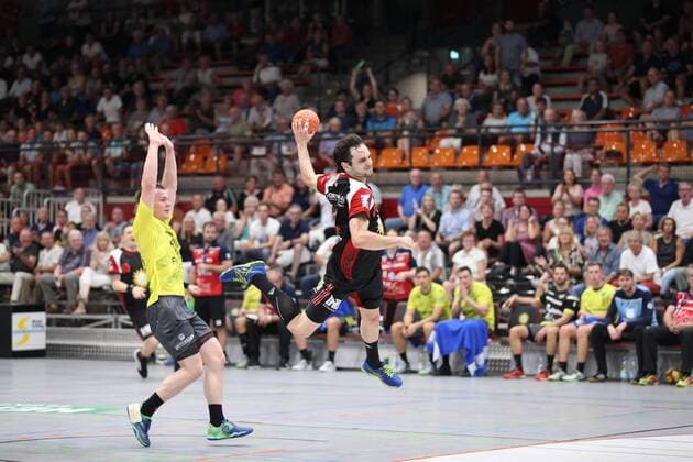 Peter Strosack (TuS N-Luebbecke 14) GER, Handball, 2. Bundesliga, TuS N-Luebbecke gegen DJK Rimpar Woelfe, 24.08.2019 Luebbecke Copyright: xEIBNER JanxStrohdiekx EP_JSK