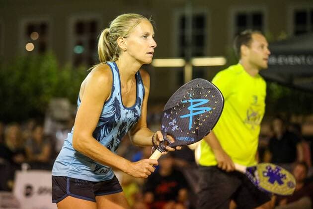 Mareike Biglmaier und Benjamin Ringlstetter, Deutsche Meisterschaften im Beach Tennis 2019 - Finale Mixed, Kleiner Markt in Saarlouis, 24.08.2019,