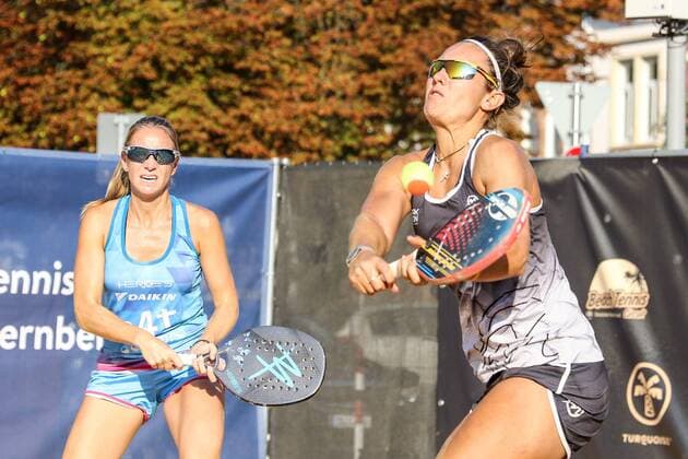 Mareike BIGLMAER (GER) und Rafaella MIILLER (BRA), ITF Beach Tennis Open Saarlouis 2019, Kleiner Markt in Saarlouis, 24.08.2019,