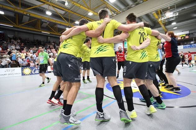 Jubel bei DJK Rimpar Woelfe GER, Handball, 2. Bundesliga, TuS N-Luebbecke gegen DJK Rimpar Woelfe, 24.08.2019 Luebbecke Copyright: xEIBNER JanxStrohdiekx EP_JSK