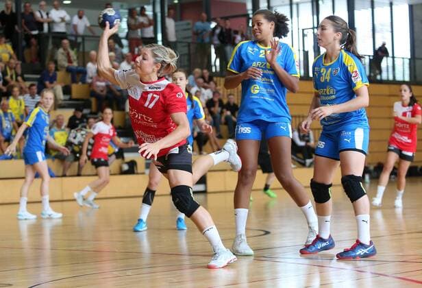 BAU 24.08.2019 Handball 28. Lotto-Cup, SG, SG Schozach-Bottwartal vs. HC Leipzig, links Cinja Wehe (Bottwartal)