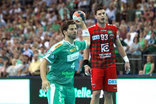 SC DHfK Leipzig vs. Fuechse Berlin, Liqui Moly HBL, 25.08.19 Handball, 1. Bundesliga, Saison 2019 2020, 1. Spieltag: SC DHfK Leipzig vs. Fuechse Berlin am 25.08.19 in der Arena Leipzig. Im Bild: Patrick WIESMACH ( 4, SC DHfK Leipzig) beim Siebenmeter Copyright: xBEAUTIFULxSPORTS JanxKaeferx