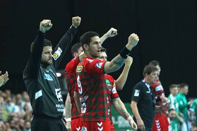 SC DHfK Leipzig vs. Fuechse Berlin, Liqui Moly HBL, 25.08.19 Handball, 1. Bundesliga, Saison 2019 2020, 1. Spieltag: SC DHfK Leipzig vs. Fuechse Berlin am 25.08.19 in der Arena Leipzig. Im Bild: Jubel bei Stipe Mandalinic ( 9, Fuechse Berlin) Copyright: xBEAUTIFULxSPORTS JanxKaeferx