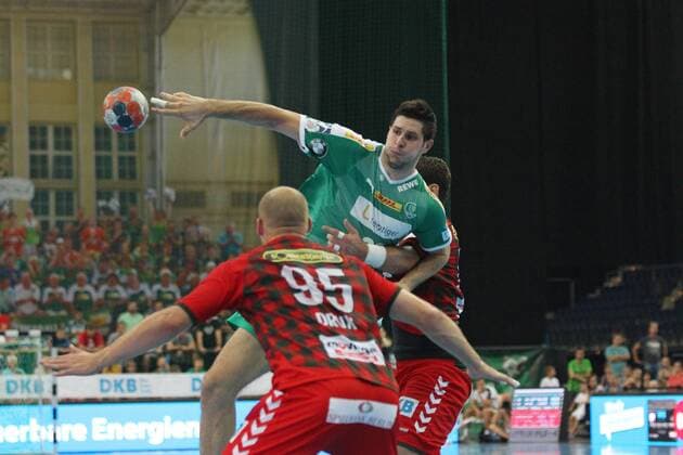 SC DHfK Leipzig vs. Fuechse Berlin, Liqui Moly HBL, 25.08.19 Handball, 1. Bundesliga, Saison 2019 2020, 1. Spieltag: SC DHfK Leipzig vs. Fuechse Berlin am 25.08.19 in der Arena Leipzig. Im Bild: Marko MAMIC ( 22, SC DHfK Leipzig) Copyright: xBEAUTIFULxSPORTS JanxKaeferx