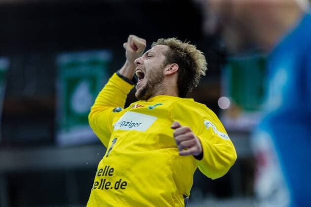 Jens Vortmann ( 1 SC DHFK Leipzig) waehrend der Saison 2019-2010 in der 1. Handball Bundesliga (Herren) zwischen SC DHfK Leipzig und Füchse Berlin in der Arena Leipzig am 25. August 2019 in Leipzig, Sachsen, Deutschland