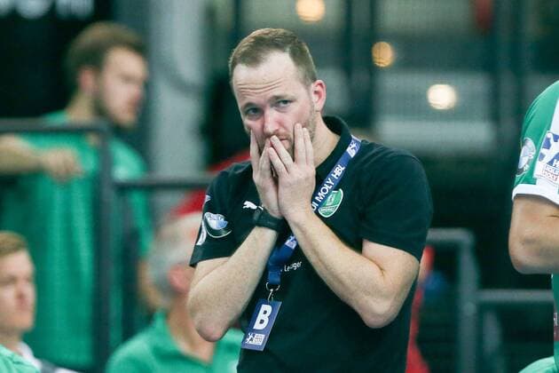 DHfK - Fuechse Berlin Handball Leipzig, 25.08.2019, Arena Leipzig, Handball, 1. Bundesliga, 1. Spieltag , SC DHfK - Füchse Berlin 24:23 (10:14) , Im Bild: Trainer Andre Haber (Leipzig) ,