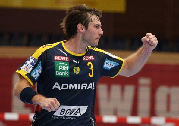 Handball, 1. Bundesliga: Die Eulen Ludwigshafen - Rhein-Neckar-Löwen, 1. Spieltag am 25.08.2019, Saison 2019 20, ZmdZ, Uwe Gensheimer (3, Rhein Neckar Löwen) jubel, Die Eulen Ludwigshafen - Rhein-Neckar-Löwen