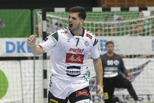 25.08.2019, Swiss Life Hall, Hannover, Ligaspiel, 1. Liga, TSV Hannover-Burgdorf vs GWD Minden, im Bild Savas Savvas (7, Minden) jubelt TSV Hannover-Burgdorf vs GWD Minden