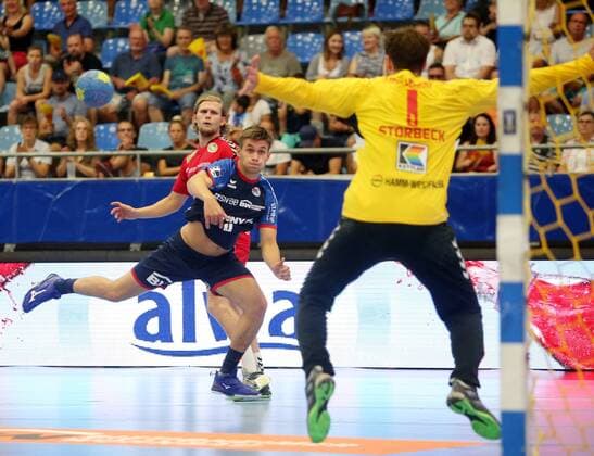 BAU 25.08.2019 Bietigheim Handball SG BBM Bietigheim vs. ASV Hamm-Westfalen, Max Öhler (BBM, vorn links)