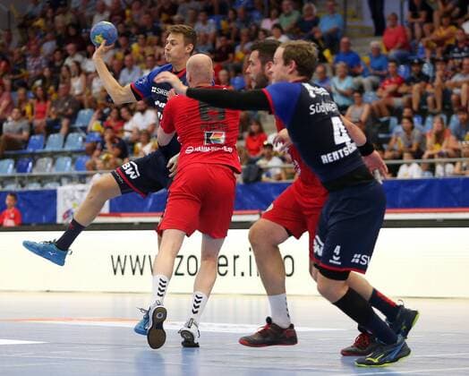 BAU 25.08.2019 Bietigheim Handball SG BBM Bietigheim vs. ASV Hamm-Westfalen, links Maximilian Trost (BBM)