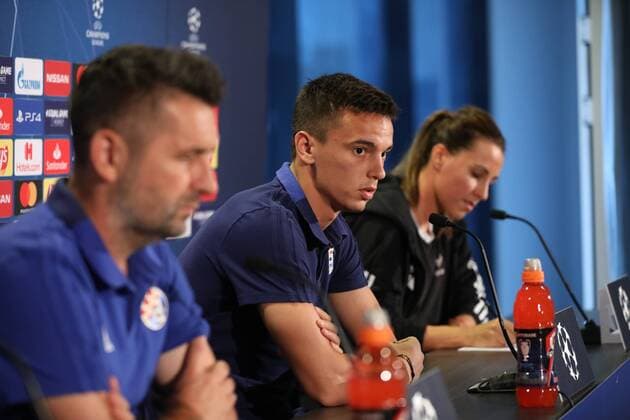 Fußball, CL Quali, Dinamo Zagreb Pressekonferenz PXL_Dinamo Press 26.08.2019.,Trondheim, Norway - Nikola Moro player of Dinamo and coach of Dinamo Nenad Bjelica at press conference, PK, Pressekonferenz before tomorrow s qualifying UEFA Champions League matche between Dinamo and Rosenborg  JuricaxGaloic PIXSELL