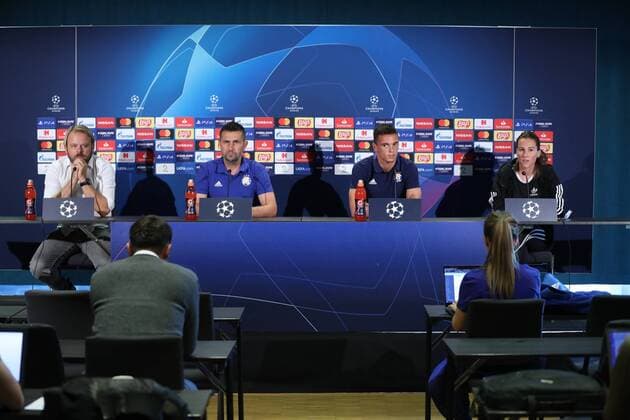 Fußball, CL Quali, Dinamo Zagreb Pressekonferenz PXL_Dinamo Press 26.08.2019.,Trondheim, Norway - Nikola Moro player of Dinamo and coach of Dinamo Nenad Bjelica at press conference, PK, Pressekonferenz before tomorrow s qualifying UEFA Champions League matche between Dinamo and Rosenborg  JuricaxGaloic PIXSELL