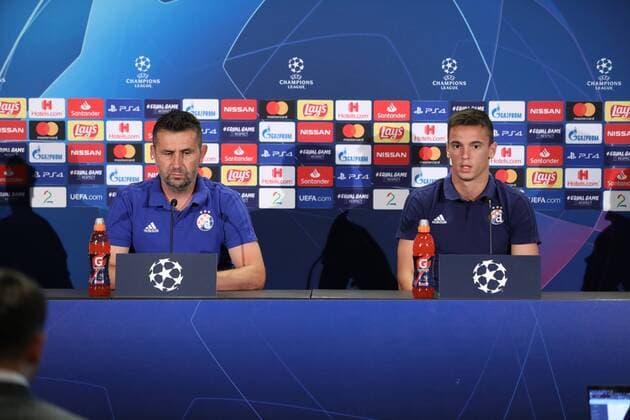 Fußball, CL Quali, Dinamo Zagreb Pressekonferenz PXL_Dinamo Press 26.08.2019.,Trondheim, Norway - Nikola Moro player of Dinamo and coach of Dinamo Nenad Bjelica at press conference, PK, Pressekonferenz before tomorrow s qualifying UEFA Champions League matche between Dinamo and Rosenborg  JuricaxGaloic PIXSELL