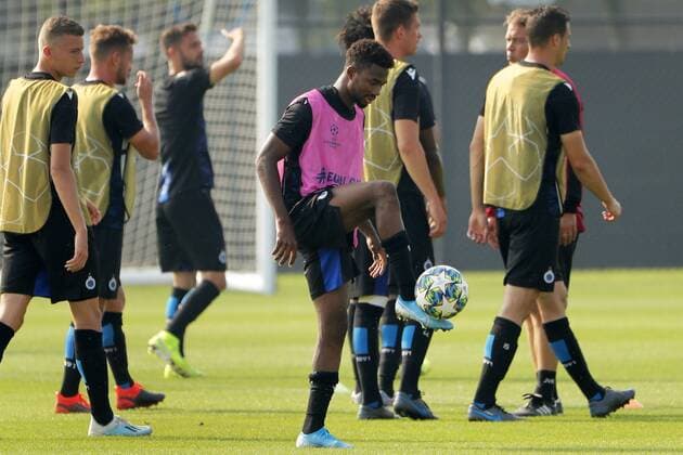 WESTKAPELLE, BELGIUM - AUGUST 27 : Emmanuel Bonaventure Dennis forward of Club Brugge pictured during a training session prior the UEFA Champions League play-offs 2nd leg match between Club Brugge and LASK on August 27, 2019 in Westkapelle, Belgium, 27 08 2019 FOOTBALL : Entrainement Club Bruges - 27 08 2019 PhotoNews Panoramic 