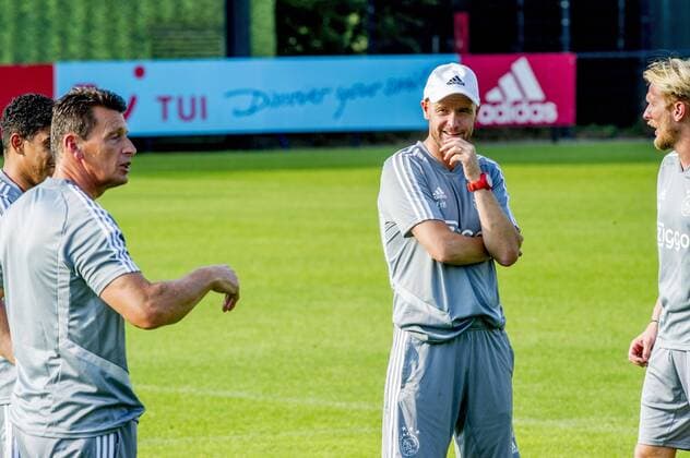 27-08-2019 VOETBAL: TRAINING EN PERSCONFERENTIE AJAX: AMSTERDAM Erik ten Hag, trainer Ajax Foto: SCS Michel Utrecht xVIxVIxImagesx xSoenarxChamidxsportfotografiexIVx 201314485