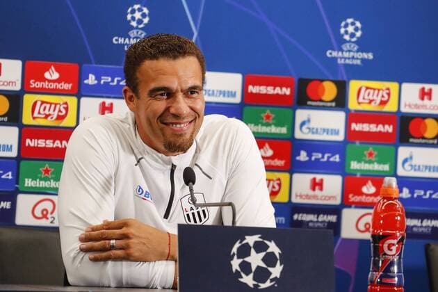 SOCCER - CL play off, Bruegge vs LASK BRUGES,BELGIUM,27.AUG.19 - SOCCER - UEFA Champions League, play off, FC Bruegge vs LASK, preview, press conference, PK, Pressekonferenz LASK. Image shows head coach Valerien Ismael (LASK). GEPAxpictures xJasminxWalter