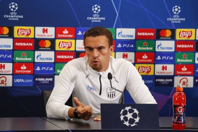 SOCCER - CL play off, Bruegge vs LASK BRUGES,BELGIUM,27.AUG.19 - SOCCER - UEFA Champions League, play off, FC Bruegge vs LASK, preview, press conference, PK, Pressekonferenz LASK. Image shows head coach Valerien Ismael (LASK). GEPAxpictures xJasminxWalter