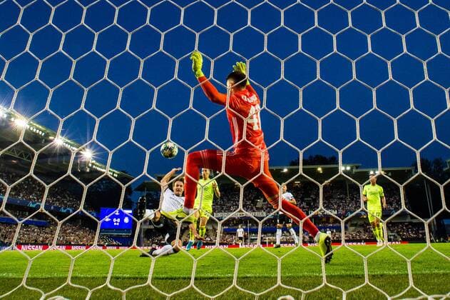 190828 Mike Lindemann Jensen of Rosenborg during the Champions League play-off match between Rosenborg and Dinamo Zagreb on August 28, 2019 in Trondheim. Photo: Marius Simensen BILDBYRAN Cop 238 bbeng champions league play-off dinamo zagreb football fotball fotboll rosenborg Copyright: MARIUSxSIMENSEN BB190828BB069