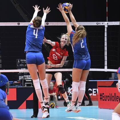 GEERTIES Jennifer (6) Team Deutschland Volleyball Europameisterschaften der Frauen 2019 in der Slowakei in Bratislava Vorrunden Spiel Slowakei - Deutschland 1 : 3 am 27. August 2019 in Bratislava