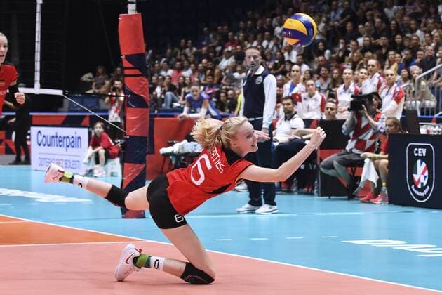 GEERTIES Jennifer Team Deutschland Volleyball Europameisterschaften der Frauen 2019 in der Slowakei in Bratislava Vorrunden Spiel Slowakei - Deutschland 1 : 3 am 27. August 2019 in Bratislava