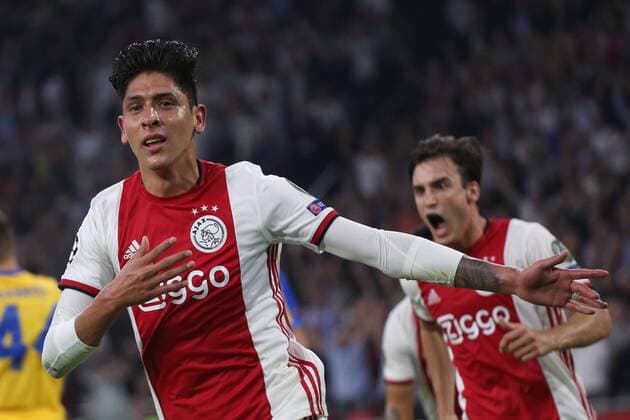 August 28, 2019: AMSTERDAM, NETHERLANDS - AUGUST 28, 2019: Edson Alvarez (Ajax) celebrates after scoring during the second leg of the 2019 20 UEFA Champions League Final Final Qualifying Round fixture between AFC Ajax (Netherlands) and Apoel FC (Cyprus) at Johan Cruijff ArenA. UEFA Champions League Qualyfications: Ajax Amsterdam vs APOEL FC - ZUMAm251 20190828_zsp_m251_024 Copyright: xFedericoxGuerraxMaranesix