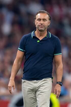 Sport Bilder des Tages Amsterdam, Netherlands, 28.08.2019, UEFA Champions League, Play-off, Ajax Amsterdam - APOEL Nikosia, Trainer Thomas Doll (Nikosia) enttaeuscht, looks dejected ( Amsterdam Netherlands eu-images-01061008721