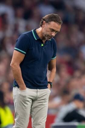 Amsterdam, Netherlands, 28.08.2019, UEFA Champions League, Play-off, Ajax Amsterdam - APOEL Nikosia, Trainer Thomas Doll (Nikosia) enttaeuscht, looks dejected ( Amsterdam Netherlands eu-images-01061008723