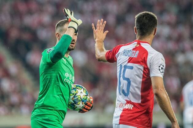 PRAGA 28.08.2019 DRUGI MECZ IV RUNDA ELIMINACYJNA LIGA MISTRZOW SEZON 2019 20: SK SLAVIA PRAGA - CFR CLUJ - UEFA CHAMPIONS LEAGUE FOURTH QUALIFYING ROUND SECOND MATCH: FK SLAVIA PRAHA - CFR CLUJ MATCH IN: PRAHA ONDREJ KOLAR ONDREJ KUDELA FOT. MICHAL CHWIEDUK FOKUSMEDIA.COM.PL NEWSPIX.PL --- Newspix.pl  190828CHW015
