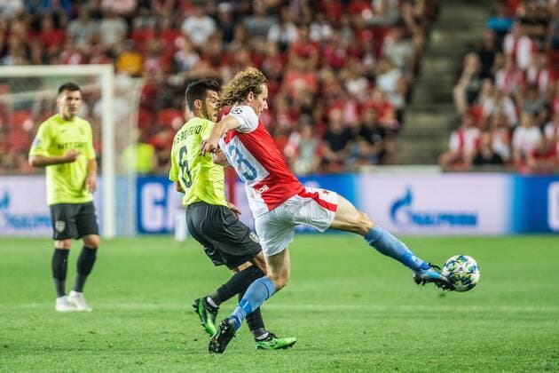 PRAGA 28.08.2019 DRUGI MECZ IV RUNDA ELIMINACYJNA LIGA MISTRZOW SEZON 2019 20: SK SLAVIA PRAGA - CFR CLUJ - UEFA CHAMPIONS LEAGUE FOURTH QUALIFYING ROUND SECOND MATCH: FK SLAVIA PRAHA - CFR CLUJ MATCH IN: PRAHA LUIS AURELIO ALEX KRAL FOT. MICHAL CHWIEDUK FOKUSMEDIA.COM.PL NEWSPIX.PL --- Newspix.pl  190828CHW020