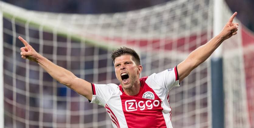 Sport Bilder des Tages Amsterdam, Netherlands, 28.08.2019, UEFA Champions League, Play-off, Ajax Amsterdam - APOEL Nikosia, Klaas-Jan Huntelaar (Ajax) jubelt, celebrates ( Amsterdam Netherlands eu-images-01061008735