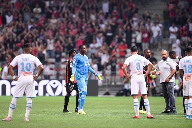 30 STEVE MANDANDA (OM) - DECEPTION FOOTBALL : Nice vs Marseille - Ligue 1 Conforama - 28 08 2019 FEP Panoramic 