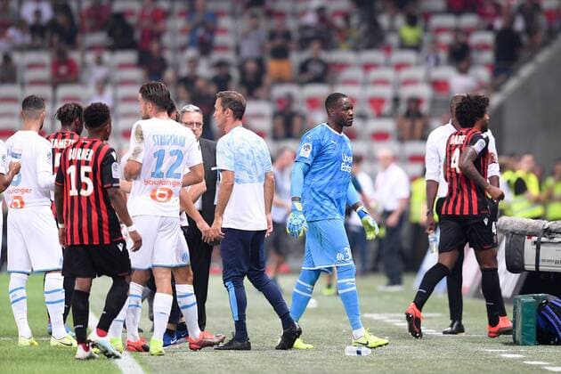 30 STEVE MANDANDA (OM) - DECEPTION FOOTBALL : Nice vs Marseille - Ligue 1 Conforama - 28 08 2019 FEP Panoramic 